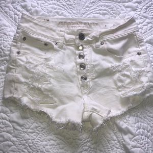 White mini shorts